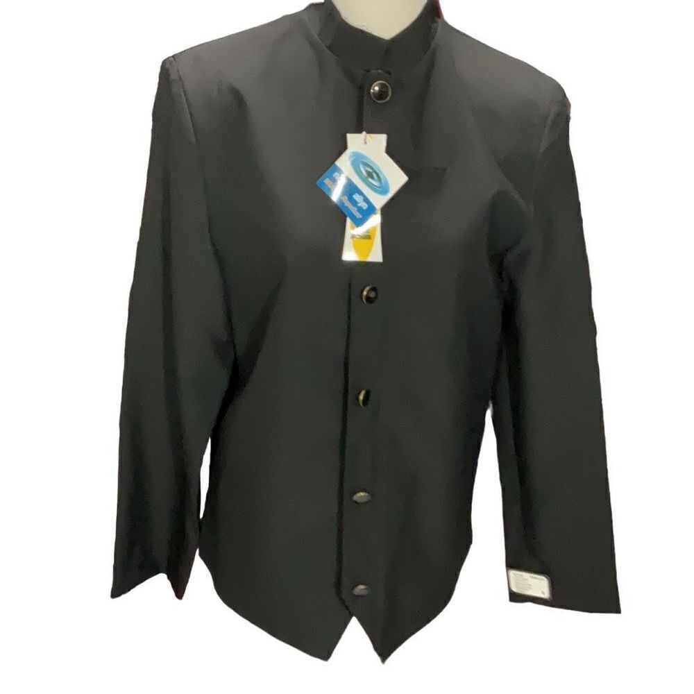 NWT Mens Neil Allyn Comfort Stretch Black Stewards Jacket Water Repellant Size S